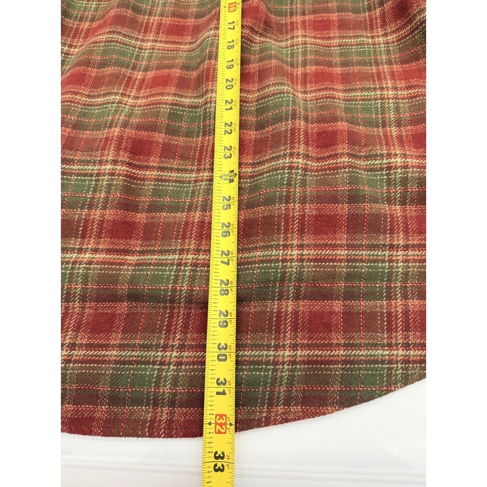 Orvis Large Flannel Button Down Red Green Plaid Workwear Shirt Cabin Classic - Picture 12 of 12